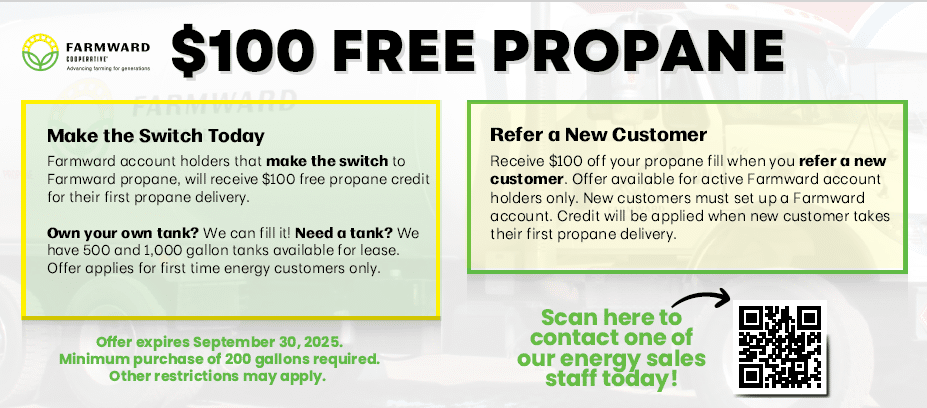 $100 free propane coupon infographic