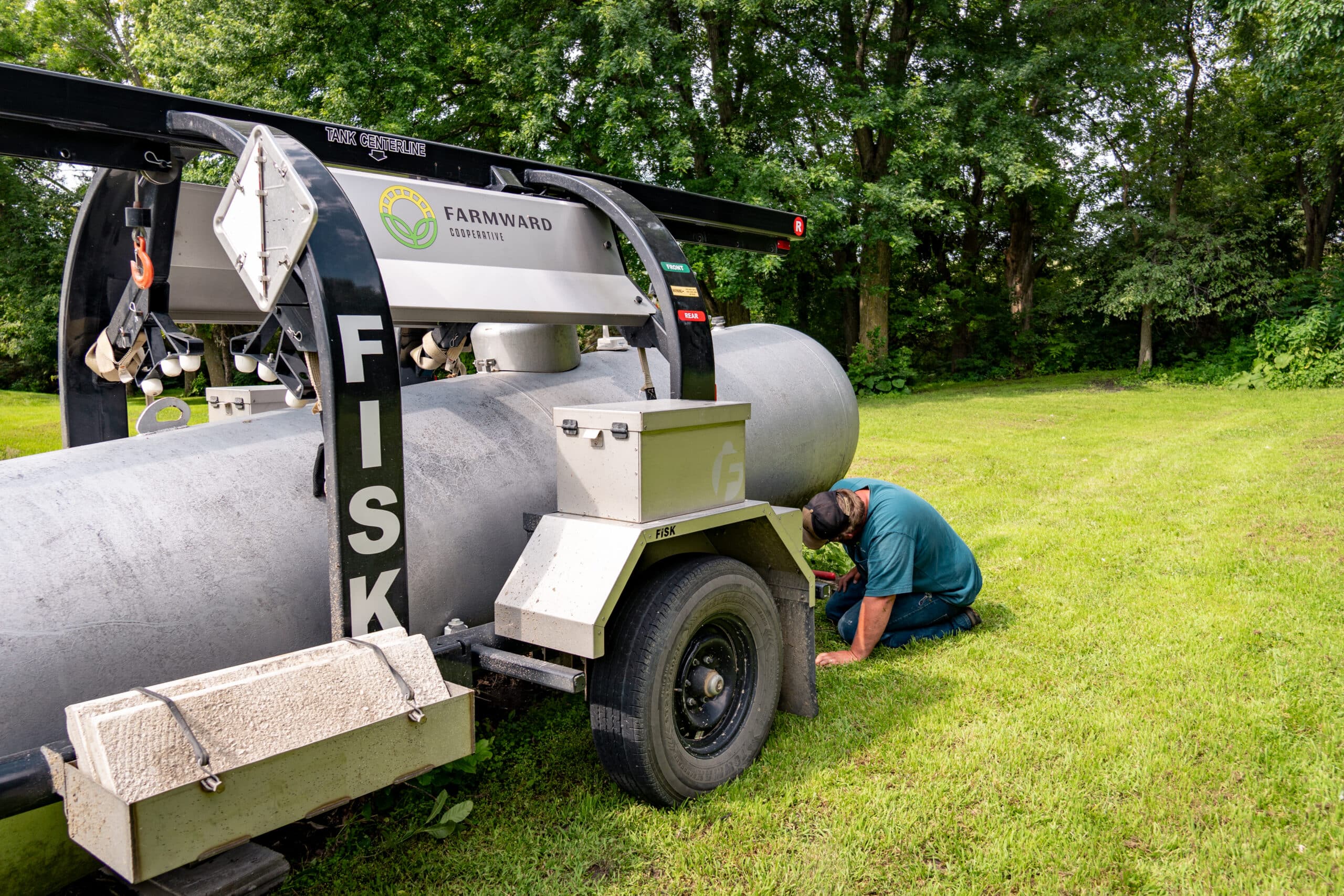 propane tank leveling on a farm