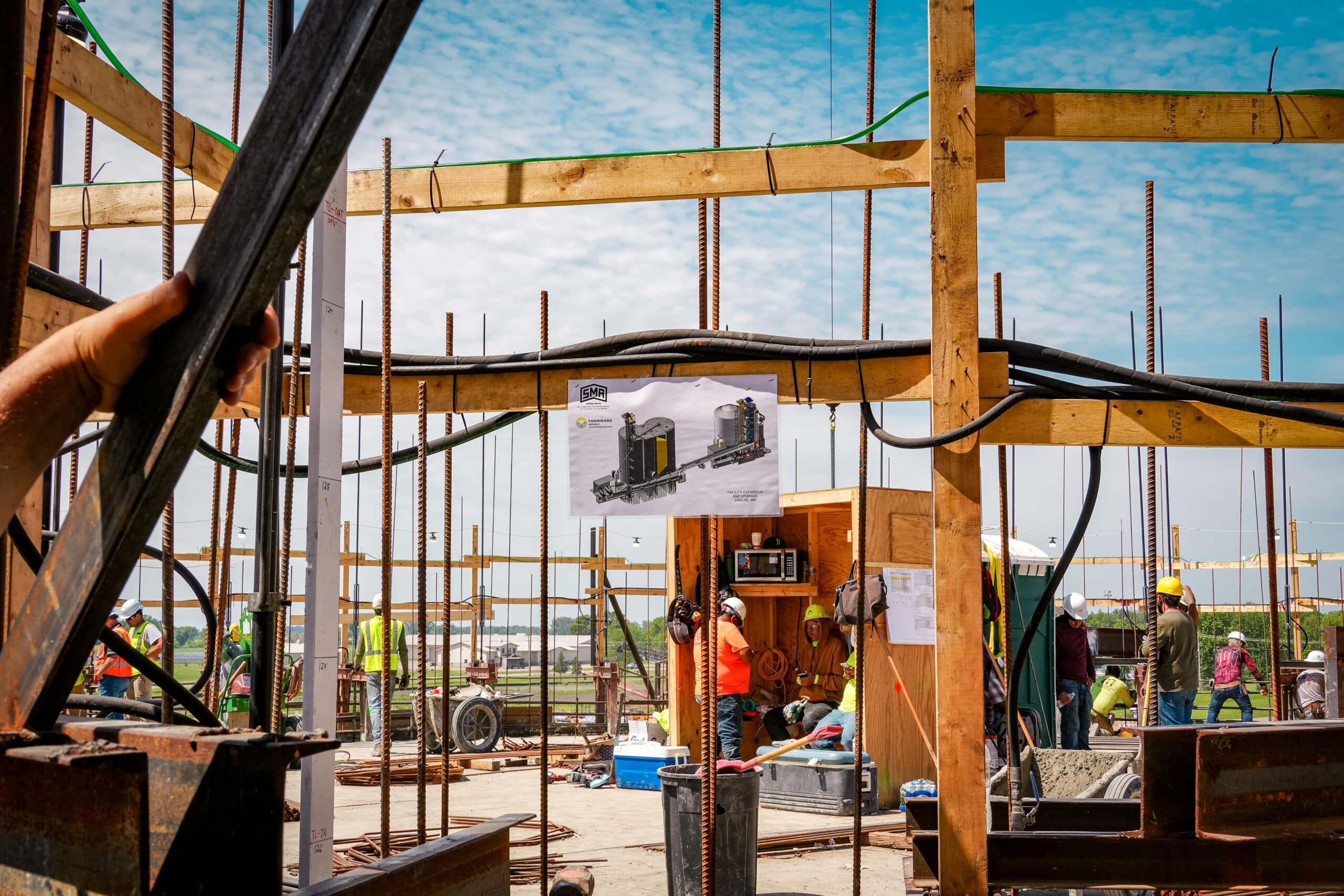 danube construction site while employees are working
