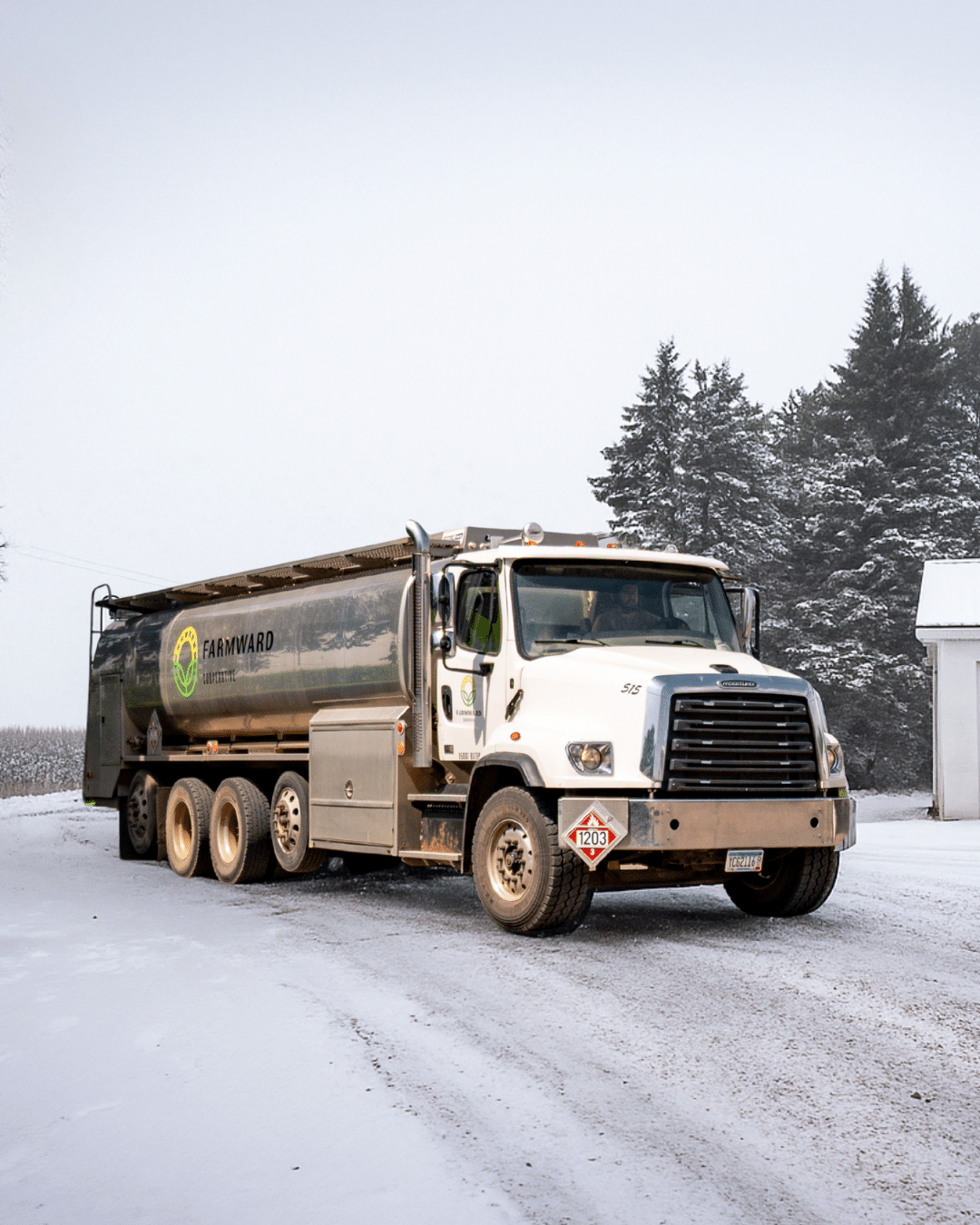fuel truck in winter