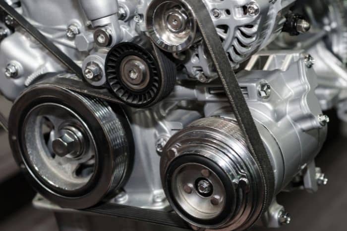 Belts on a car under hood