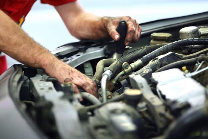 car engine being repaired