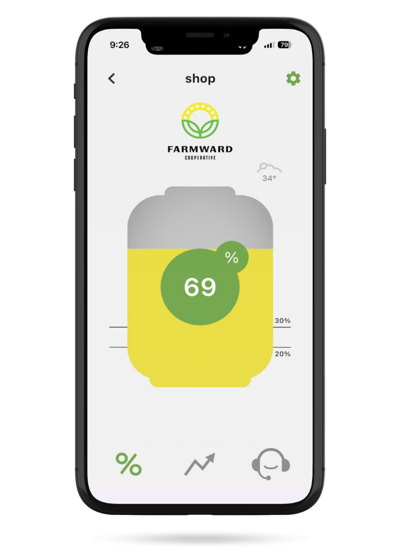 farmward nee vo smart monitoring app battery 69 mobile mockup