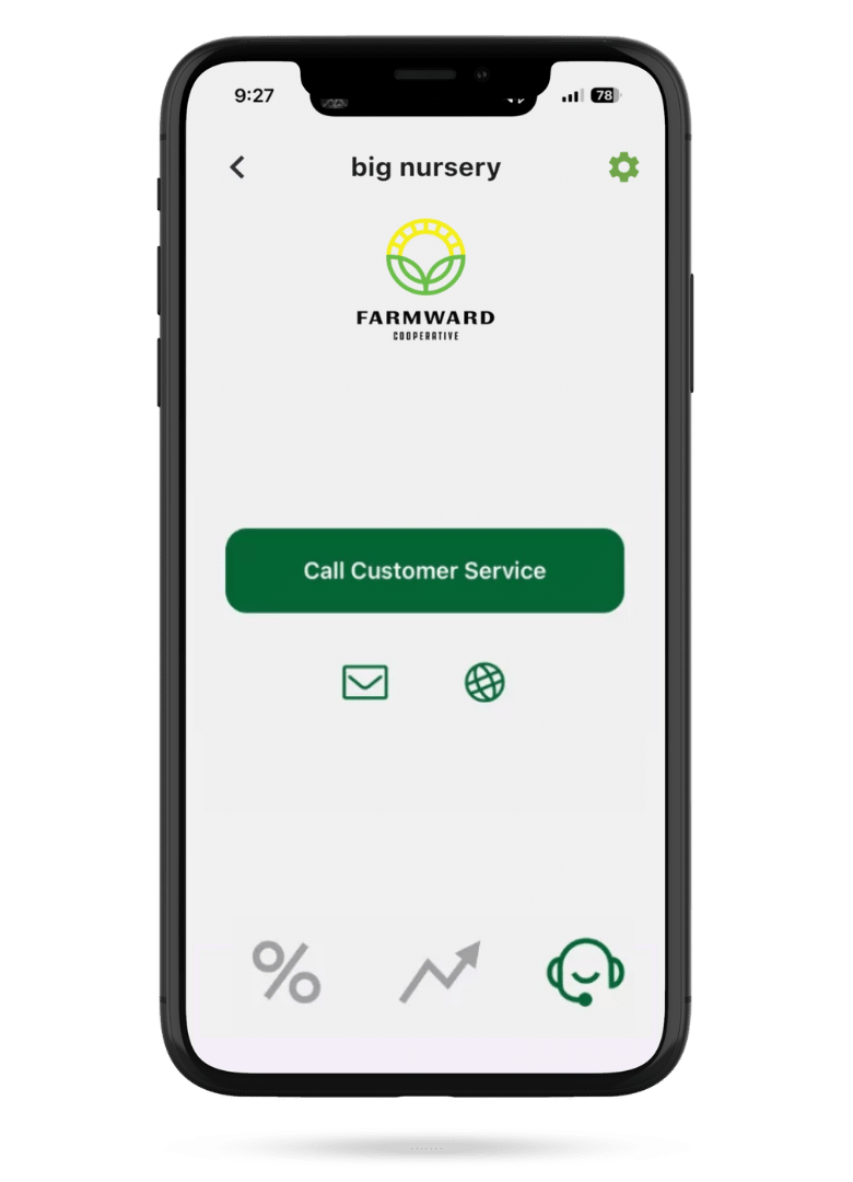 farmward nee vo smart monitoring app contact page mobile mockup 3