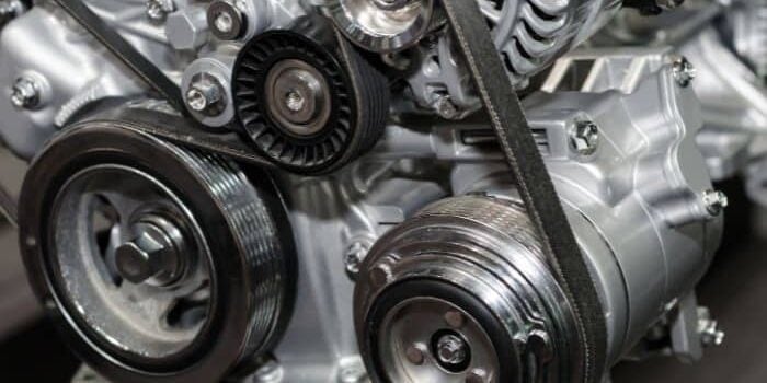 Belts on a car under hood