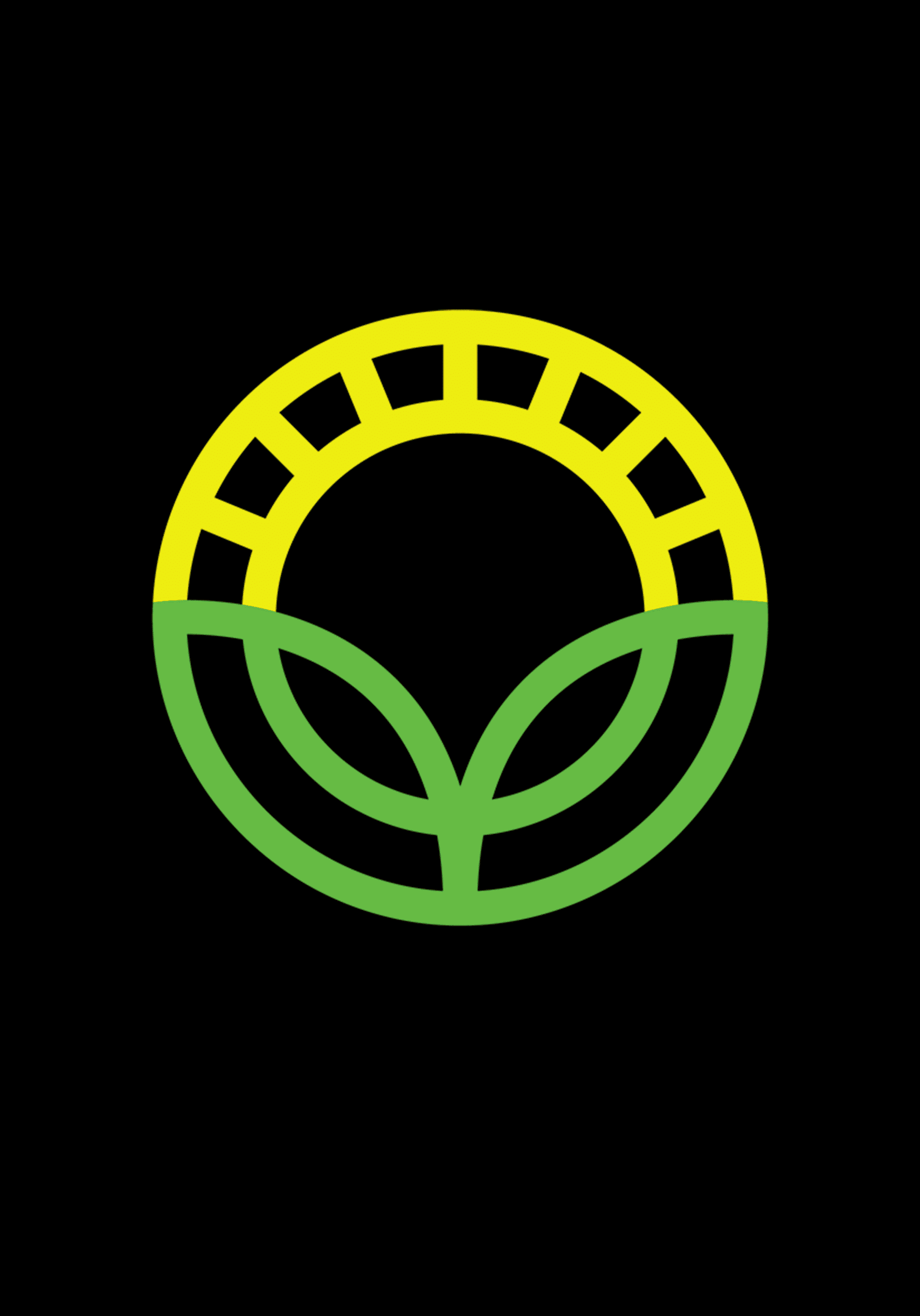 black background with farmward logo mark