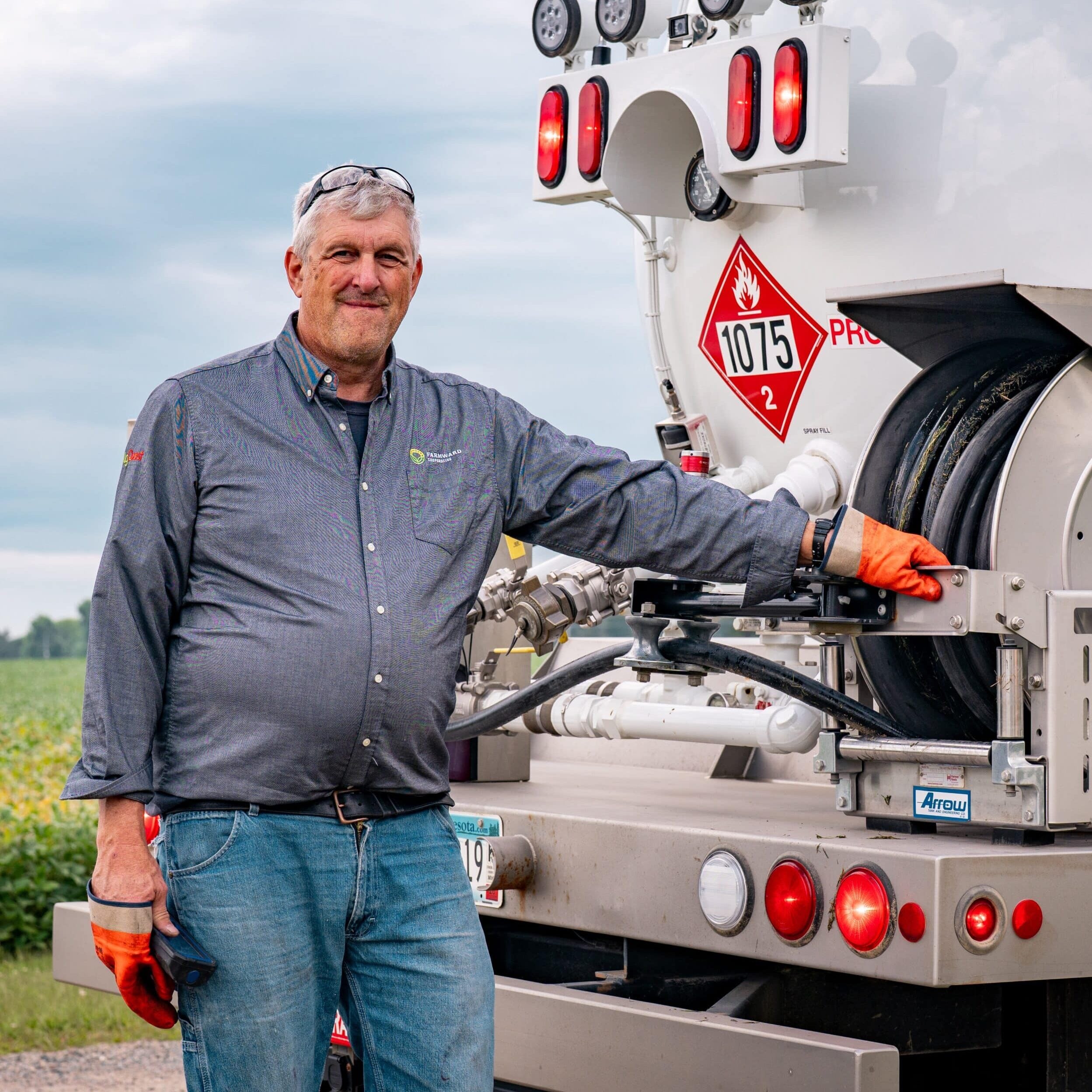 dave by propane truck