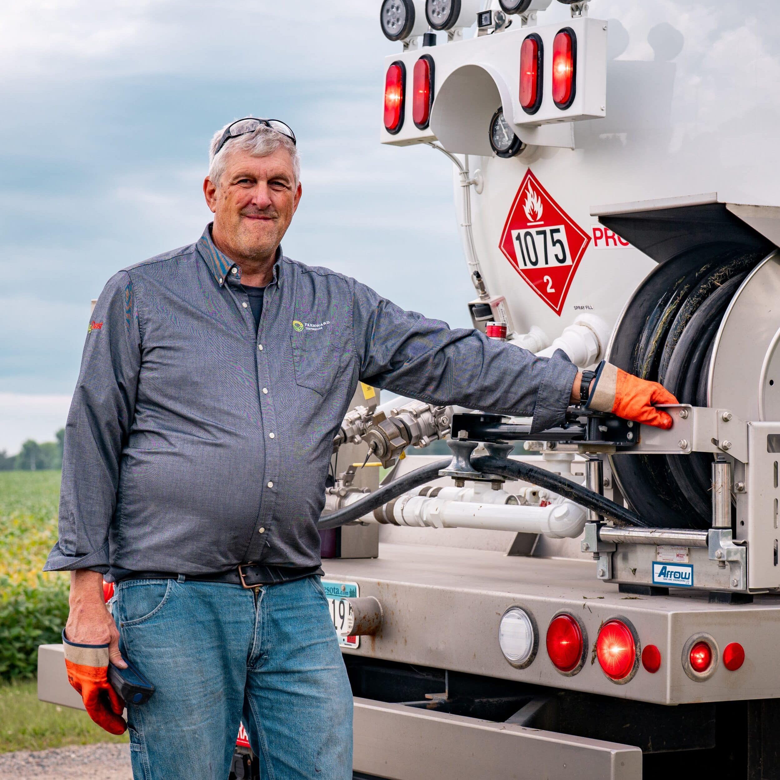 dave by propane truck