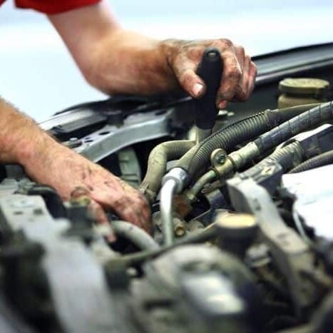 car engine being repaired