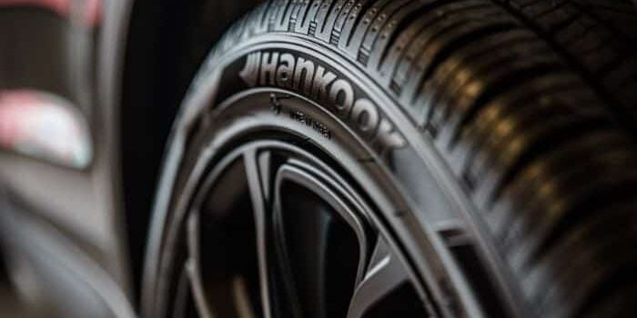 Car tire on car