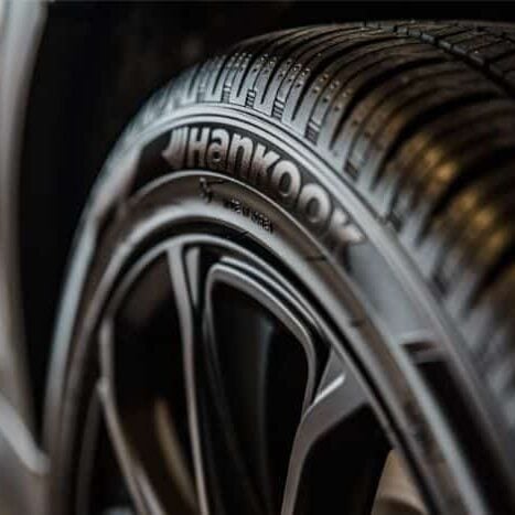 Car tire on car